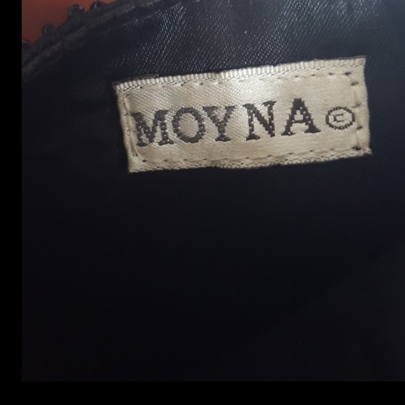 Vintage 80s Black Beaded Evening Bag by Moyna - Picture 10 of 15